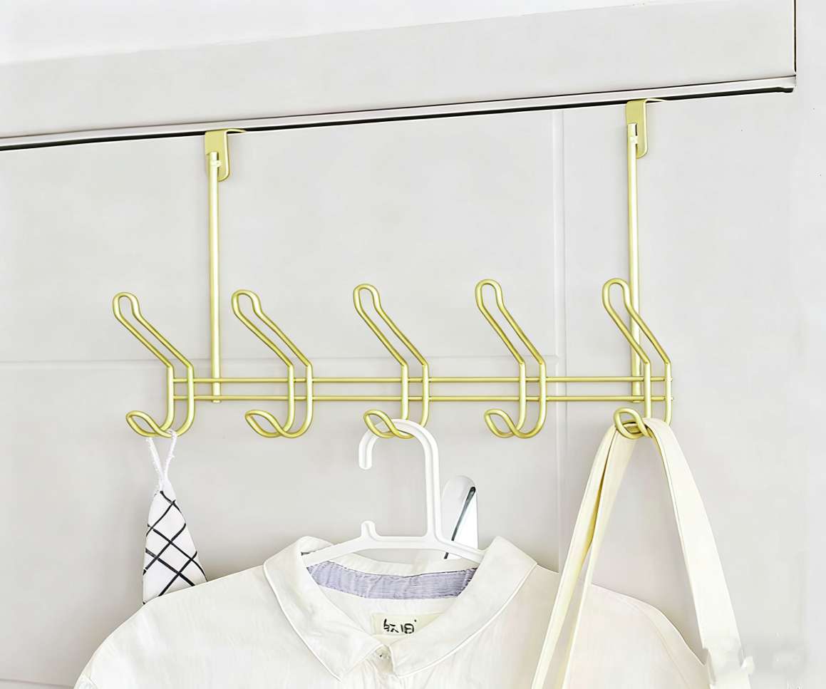 9913 Double-line door rear hook, no need for drilling, clothes hanger, magic tool, door hanger, wall hanger, strong and traceless clothes, hat and coat hook details Picture