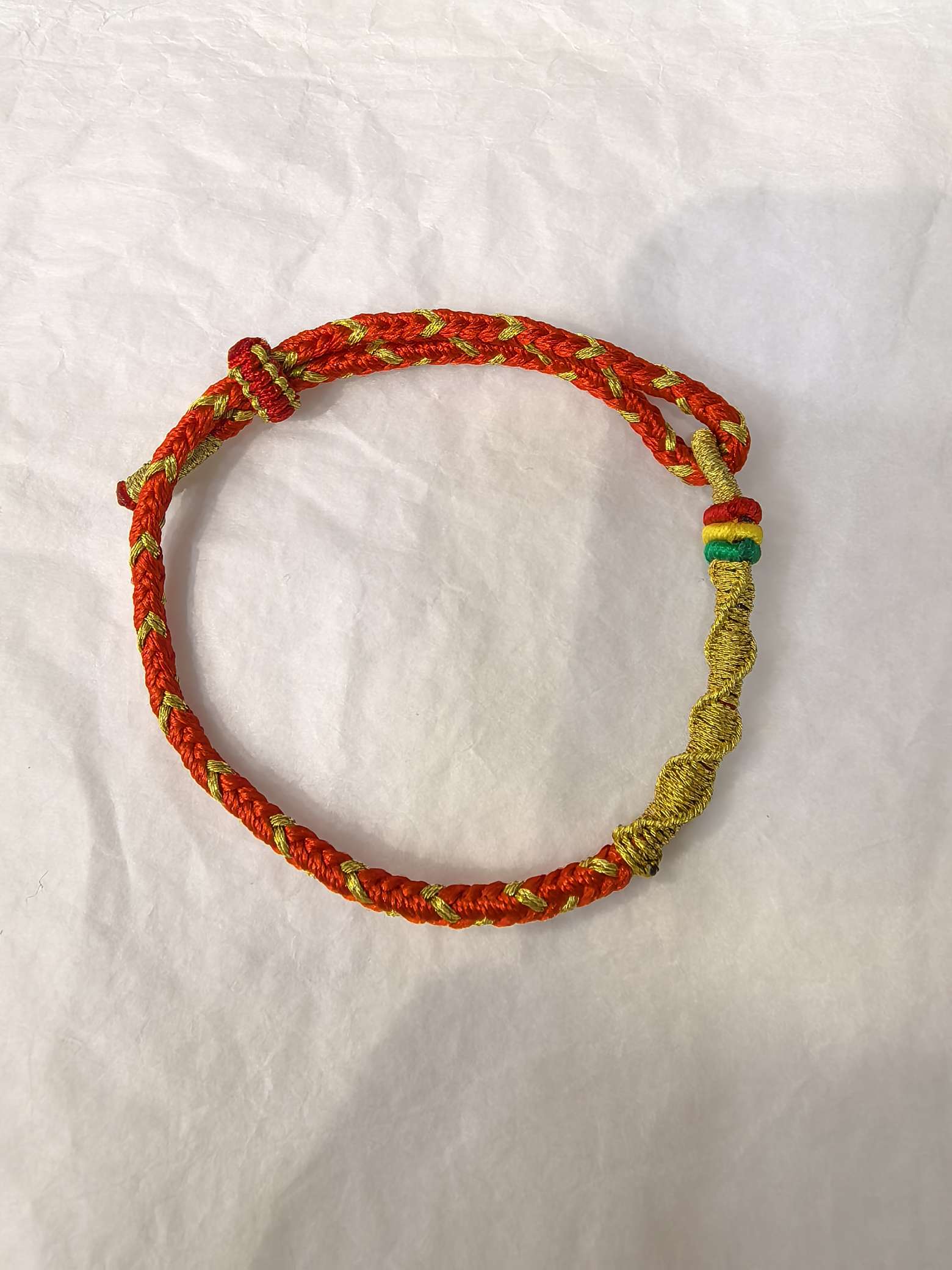 Hand-woven red rope bracelets, anklets, adjustable beads, and decorative accessories detail image 2