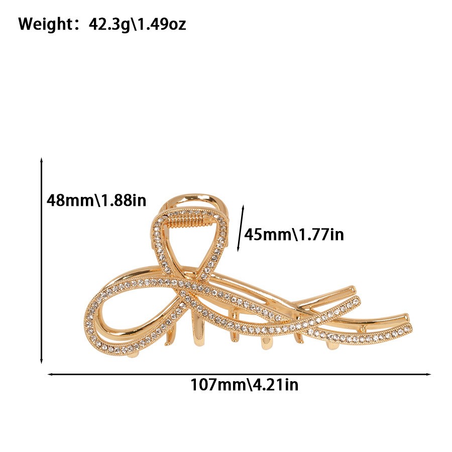 High-end water diamond grab clip, shark clip, women's large hair volume, metal hair clip, back of the head, hair grab clip, headwear detail image 5