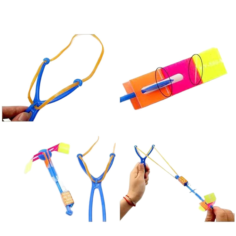 双闪发光中号弹弓飞箭飞天发光弹射飞行户外儿童玩具地推源头厂家白底实物图