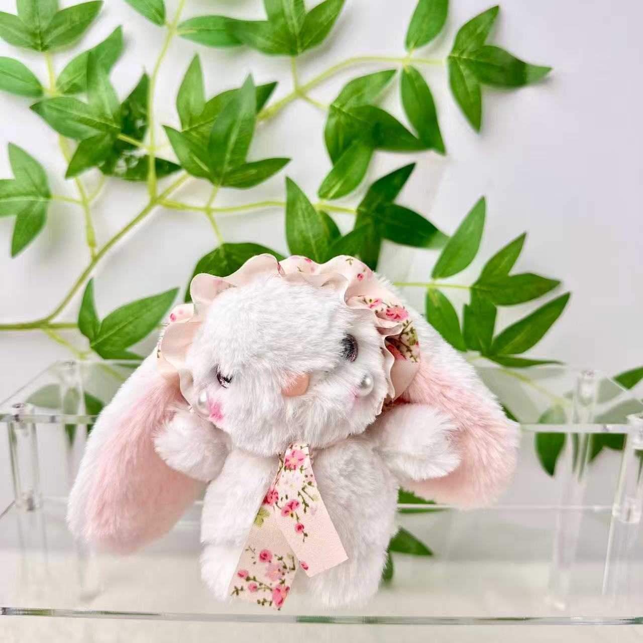 New cute Lolita dress, long-eared rabbit pendant, cartoon plush toy doll, student bag pendant, doll detail image 3