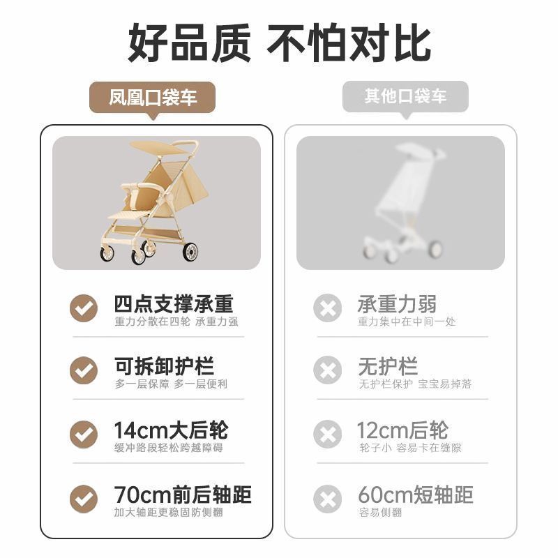 口袋婴儿车遛娃推车轻便折叠可坐可躺春夏季遛娃神器手推车详情图9