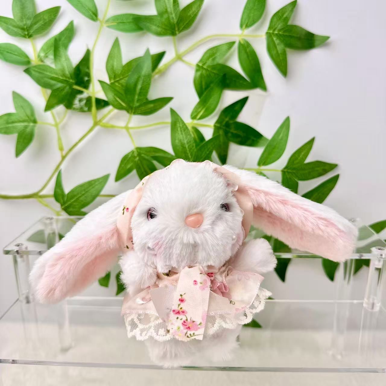 New cute Lolita dress, long-eared rabbit pendant, cartoon plush toy doll, student bag pendant, doll Specification image