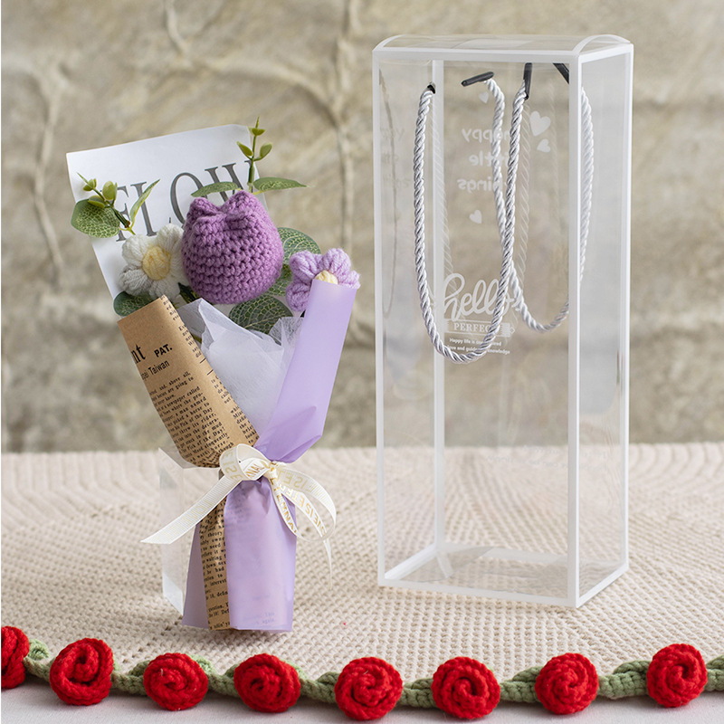 Handmade crocheted woolen bouquets, creative gifts and handicrafts, woolen flowers, handmade novel woolen bouquets, festival gifts, Valentine's Day gifts, Mother's Day gifts, 3.8 Festival gifts detail image 11