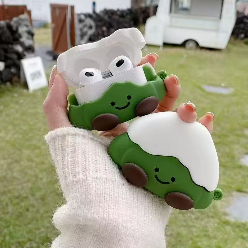 跨境苹果耳机套适用airpods4无线蓝牙耳机壳1/2/3/Pro2硅胶套 绿色