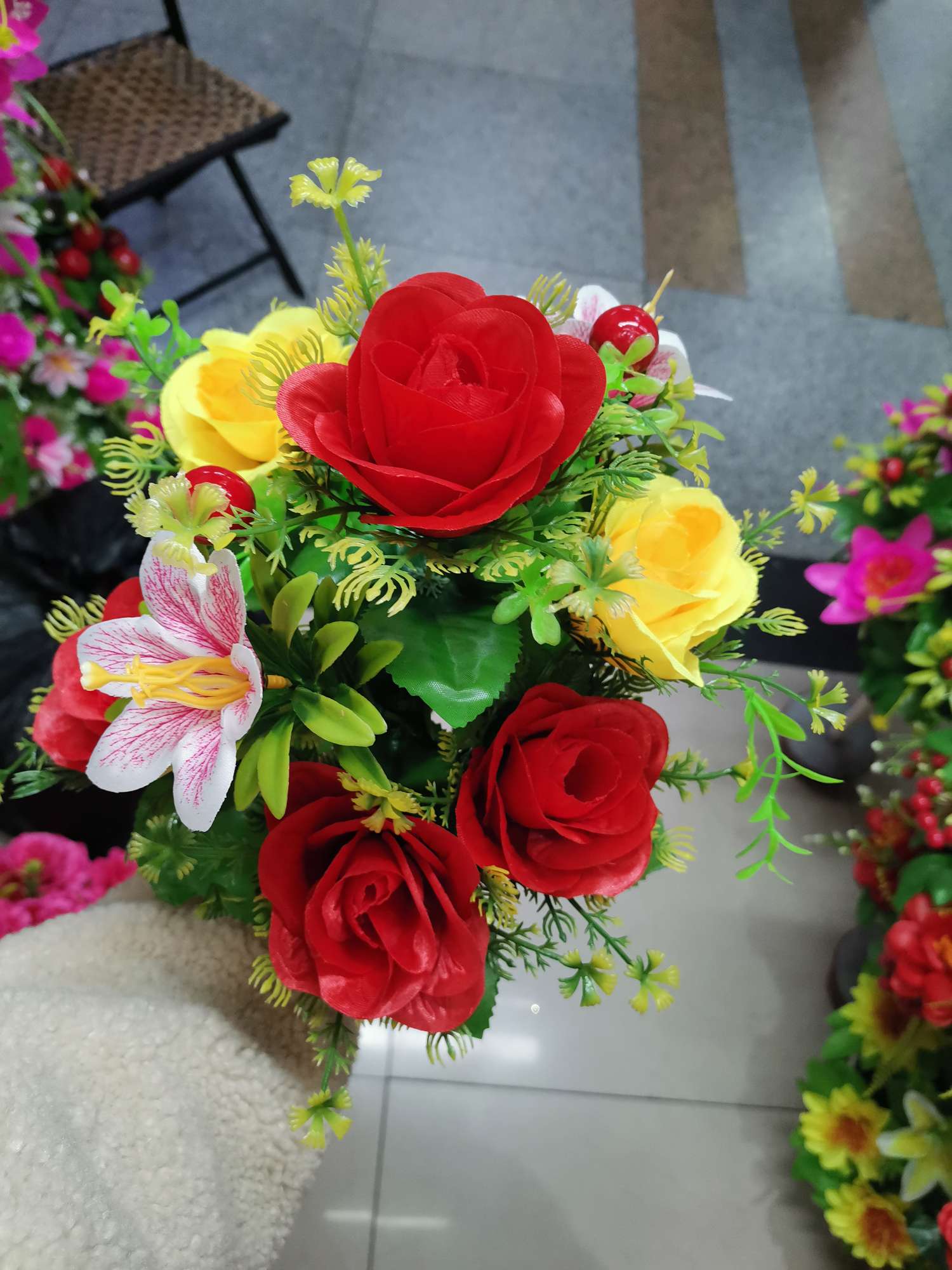 Brilliant flower Art, artificial silicone flowers, Spring Garden artificial flowers, plastic flowers for tomb-sweeping in Hebei