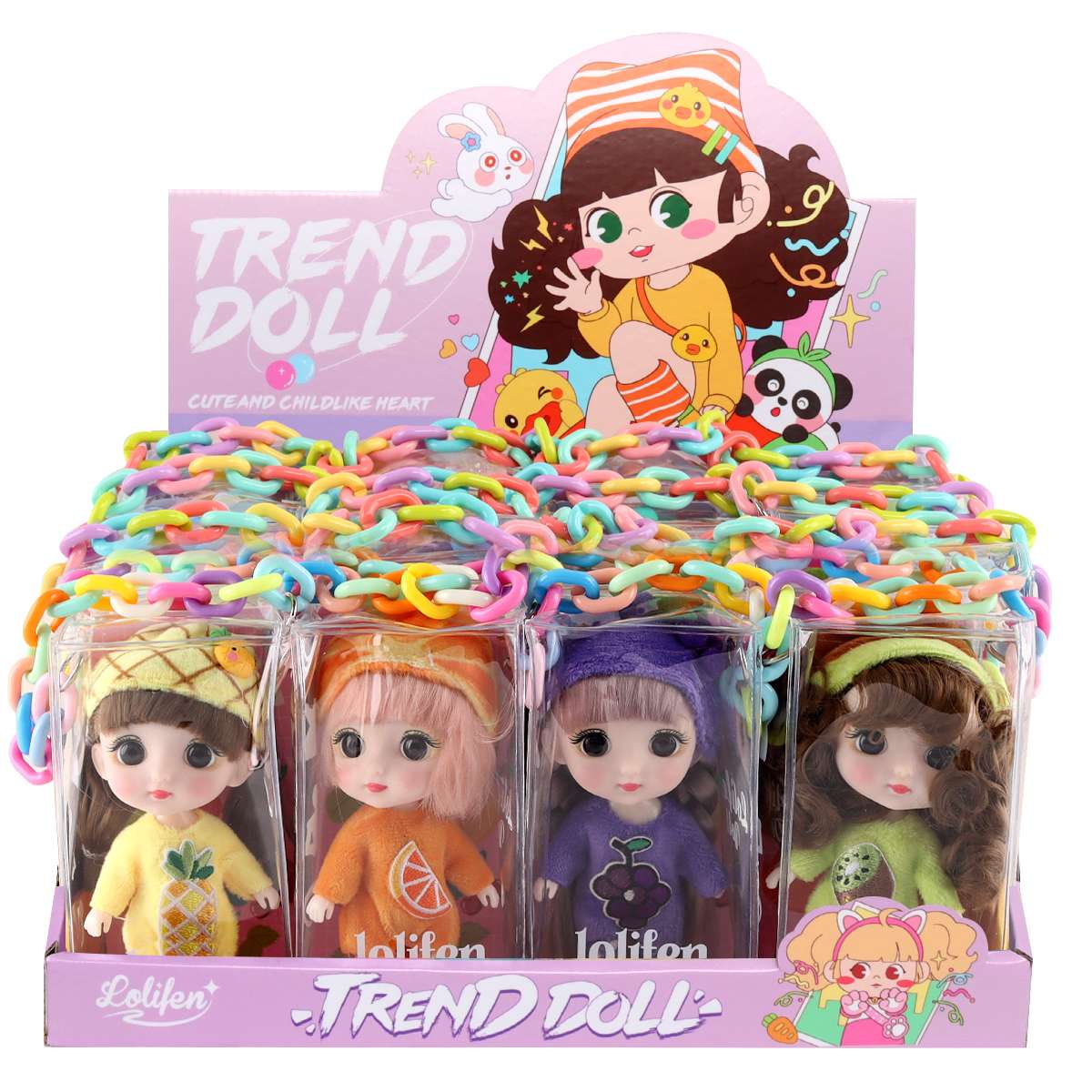 Babiwa toys' new girl Fen doll, the same style as the supermarket doll, vinyl figure, dress-up, mobile phone pendant, birthday gift for girls