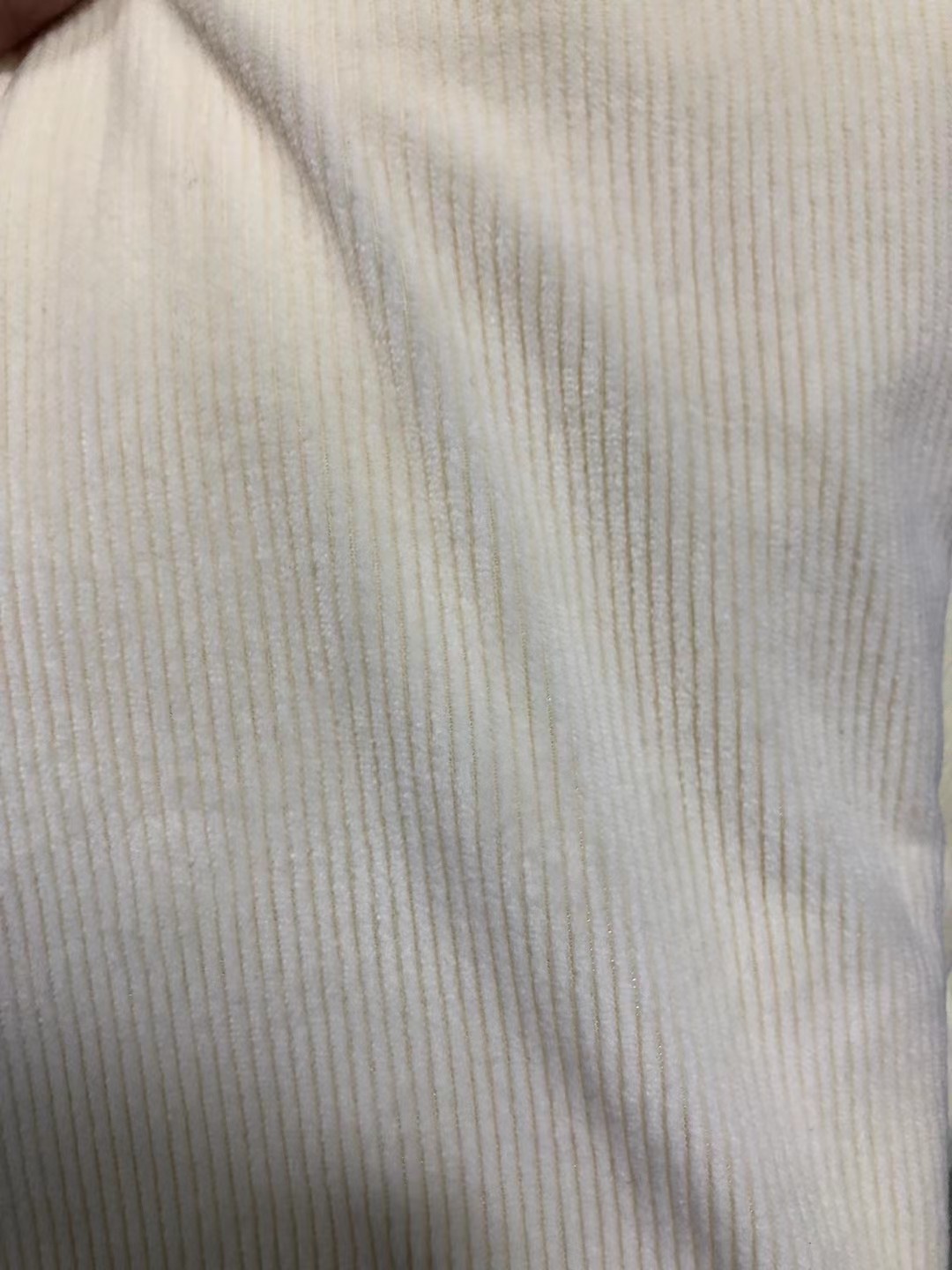 奶油裤面料180克雪尼尔米黄色现货绒布复合做面布