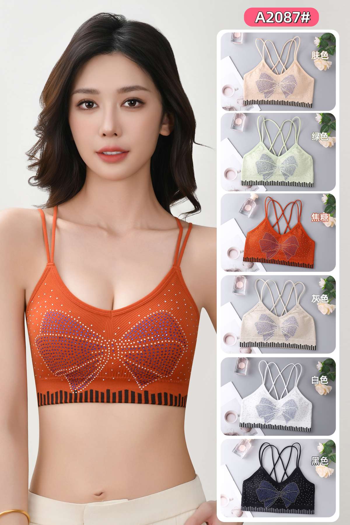 Sexy strapless and beautiful back lingerie bra full figure