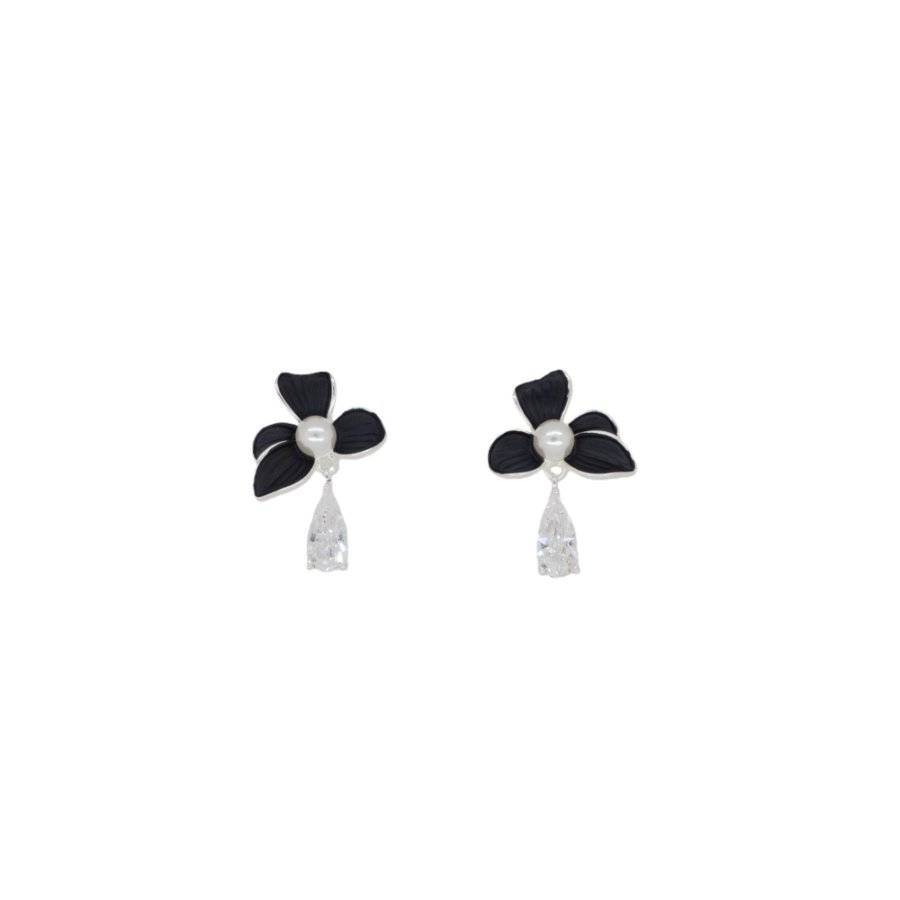 Xuhui brand copper-plated real gold light luxury zircon small fragrance style stud earrings are fashionable and versatile. Round face slimming stud earrings Item Picture