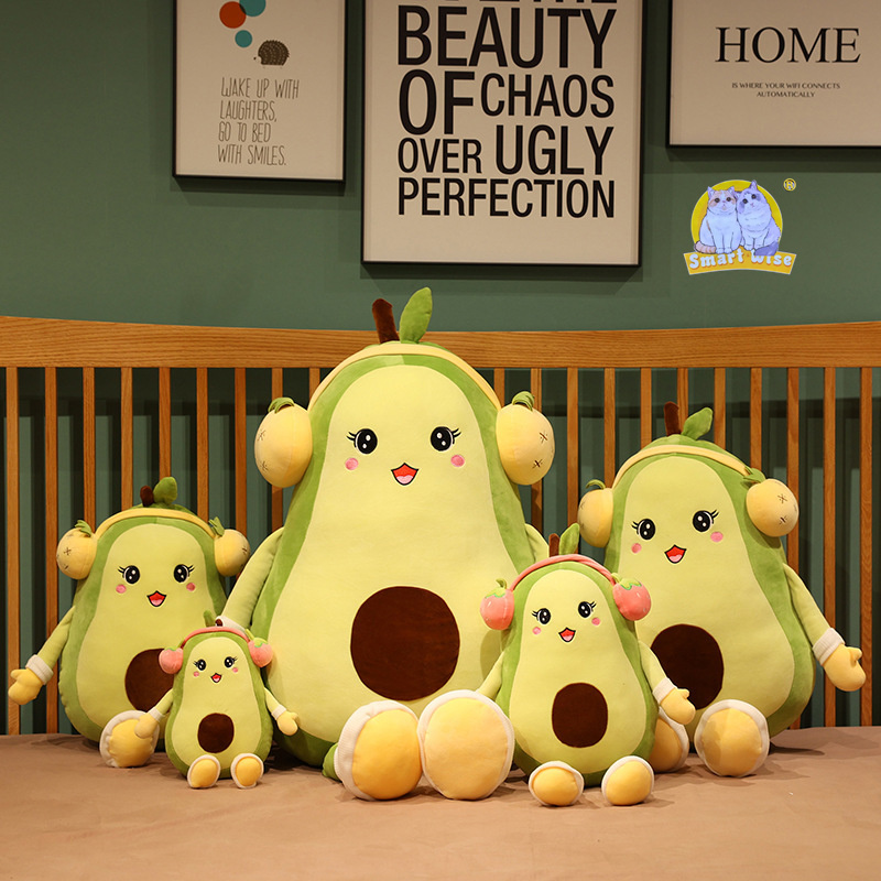 Cute avocado plush toys, fruit dolls, throw pillows, internet-famous stuffed dolls, birthday gifts for girls and children