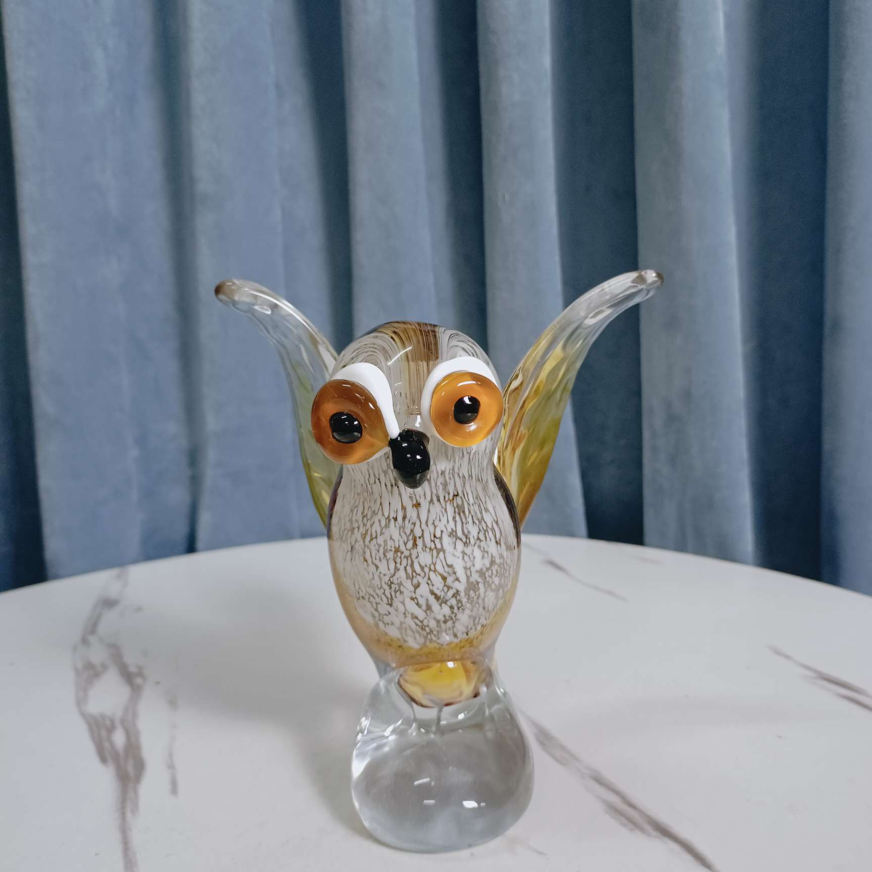 琉璃工艺品琉璃摆件家居装饰品琉璃创意礼品琉璃猫头鹰纯手工制作出口热销产品桌面装饰摆件乔迁礼品详情图7