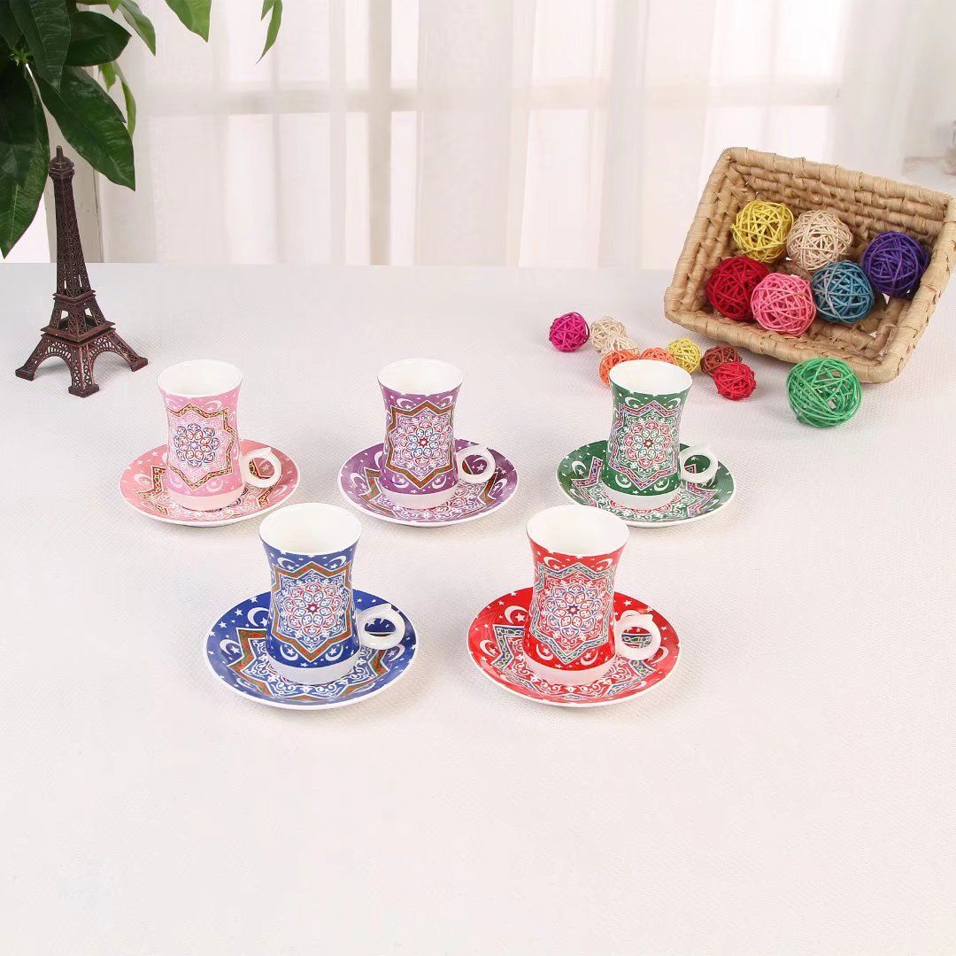A Gift Box Set Of Six Cups And Six Plates Of Arabian Cups For The Middle East Ramadan Specification drawing
