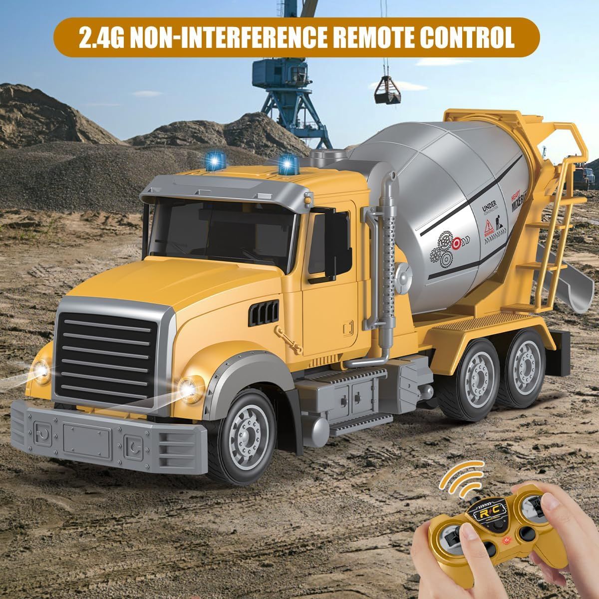 Wuyuan toys, children's mixer trucks, remote control rechargeable cement mixer trucks, remote control cars, Dongfang cars, sanitation vehicles, remote control cars, toys for export and wholesale