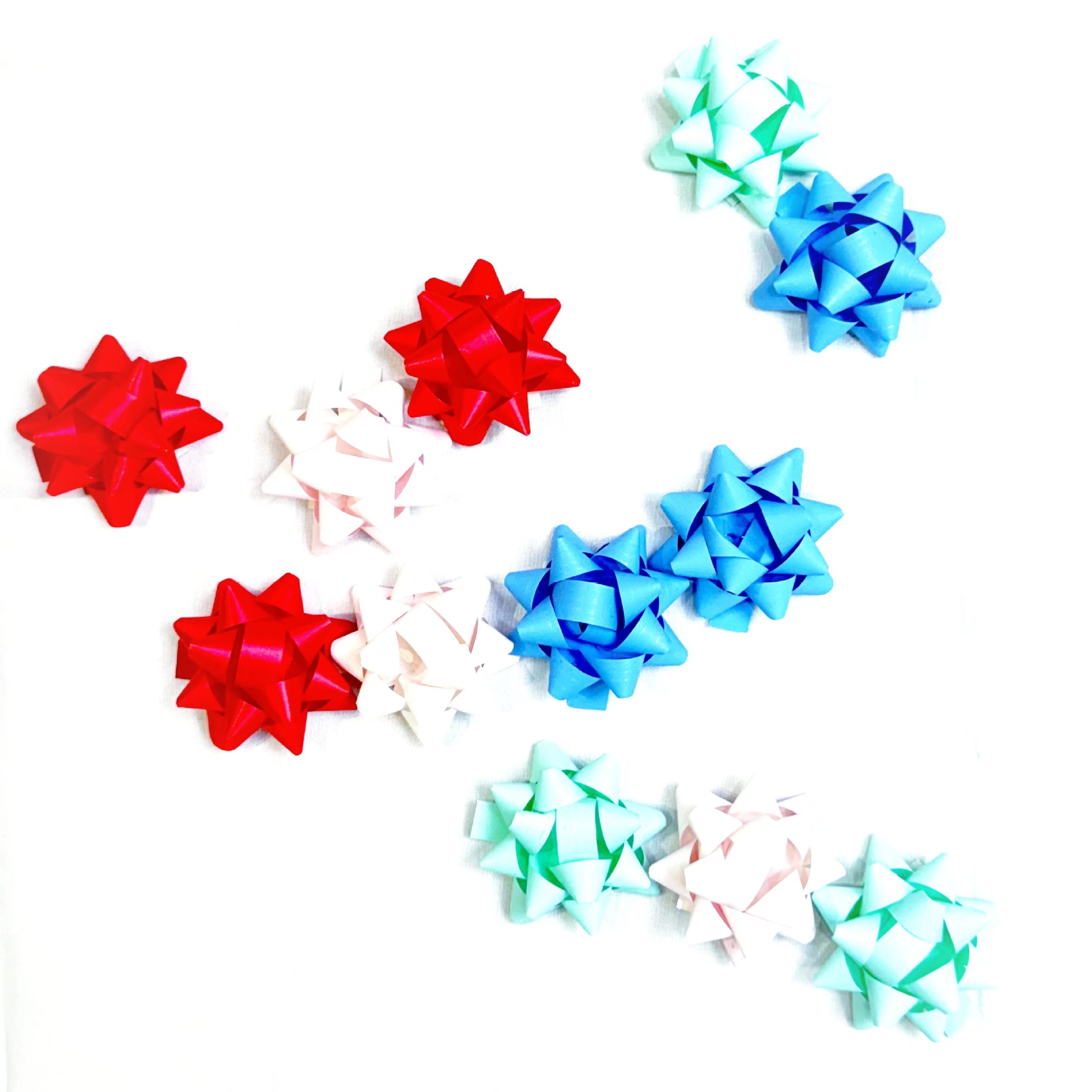 4-inch star flower festival party decoration gift ribbon artificial flower Christmas gift packaging solid color star flower Specification image