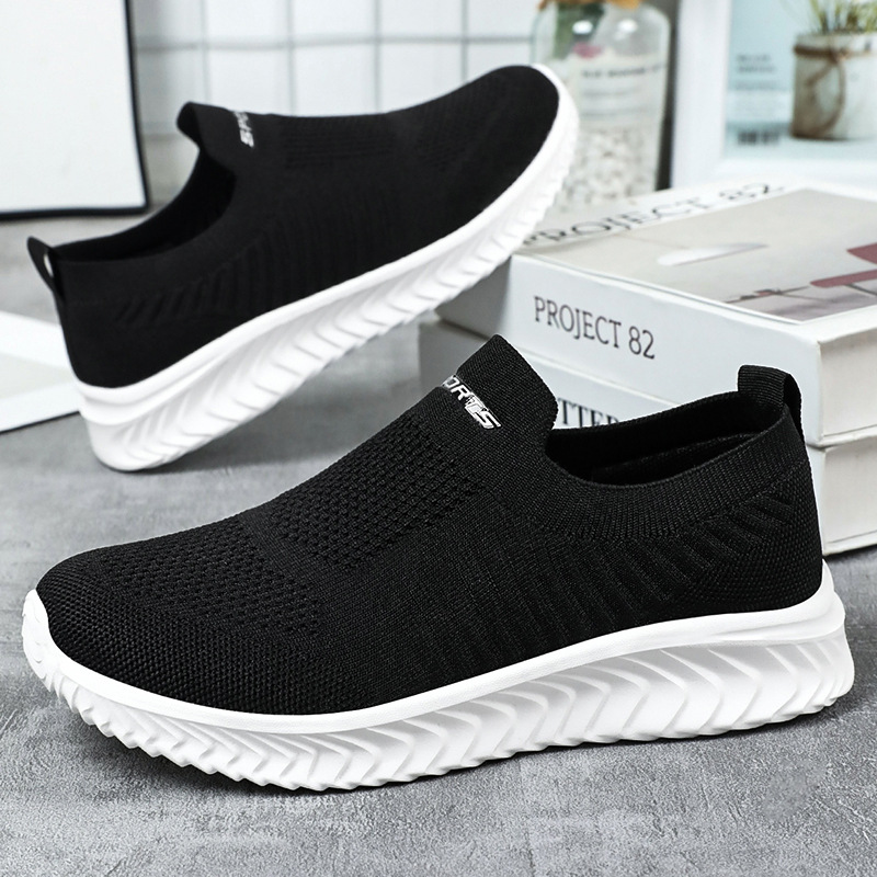 Women's shoes versatile autumn new style mesh breathable single shoes not stuffy feet casual shoes cross-border one-step mom shoes full figure