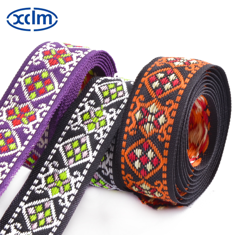 1.6cm ethnic webbing accessories, polyester decorative ribbon material, colored jacquard ribbons, clothing accessories, edge banding fabric strips Specification image