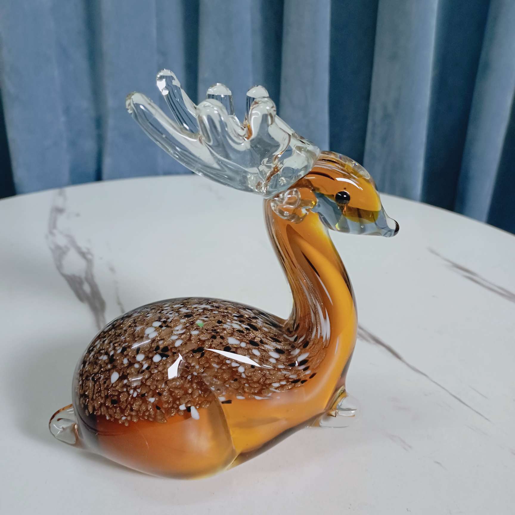 琉璃工艺品琉璃摆件家居装饰品琉璃创意礼品琉璃鹿纯手工制作出口热销产品桌面装饰摆件乔迁礼品细节图