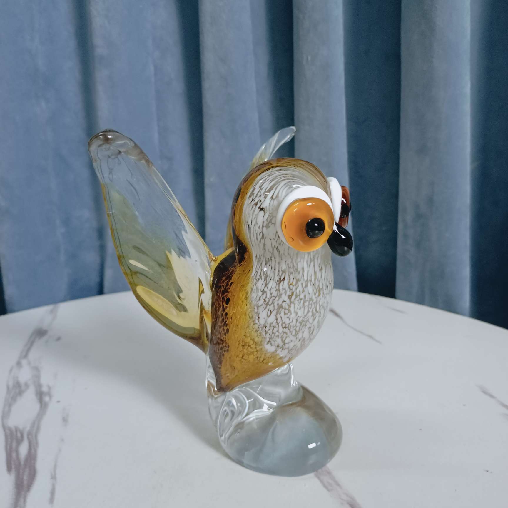 琉璃工艺品琉璃摆件家居装饰品琉璃创意礼品琉璃猫头鹰纯手工制作出口热销产品桌面装饰摆件乔迁礼品详情图2