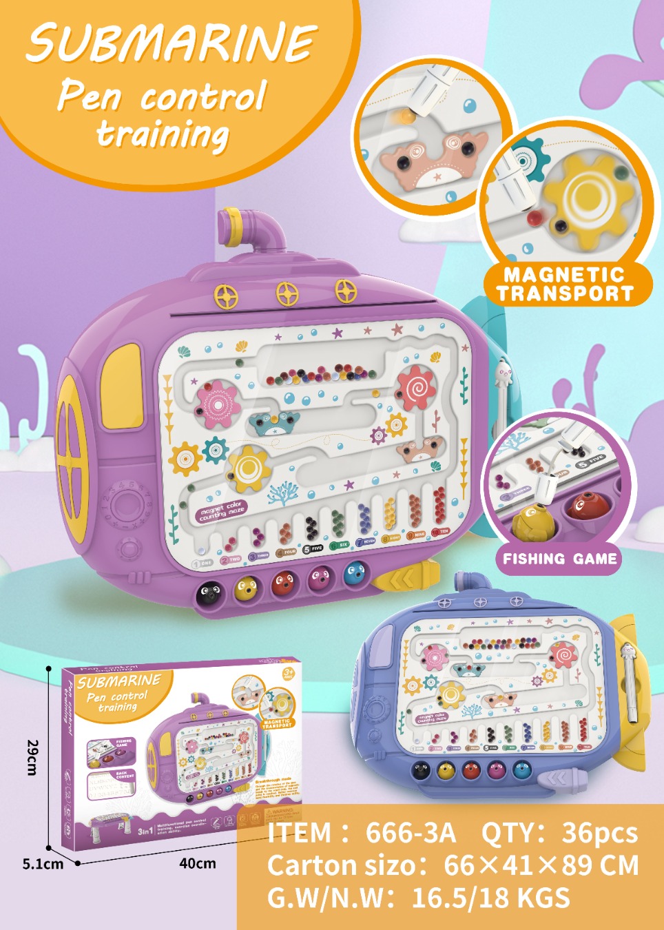 TK53247益智多功能磁性 运笔画板 (潜水艇款）