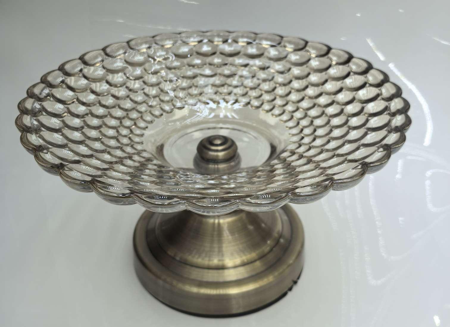 果盘珠点果盘果斗精美玻璃工艺品礼品果盘，可以放糖果，水果，好看实用高端白底实物图