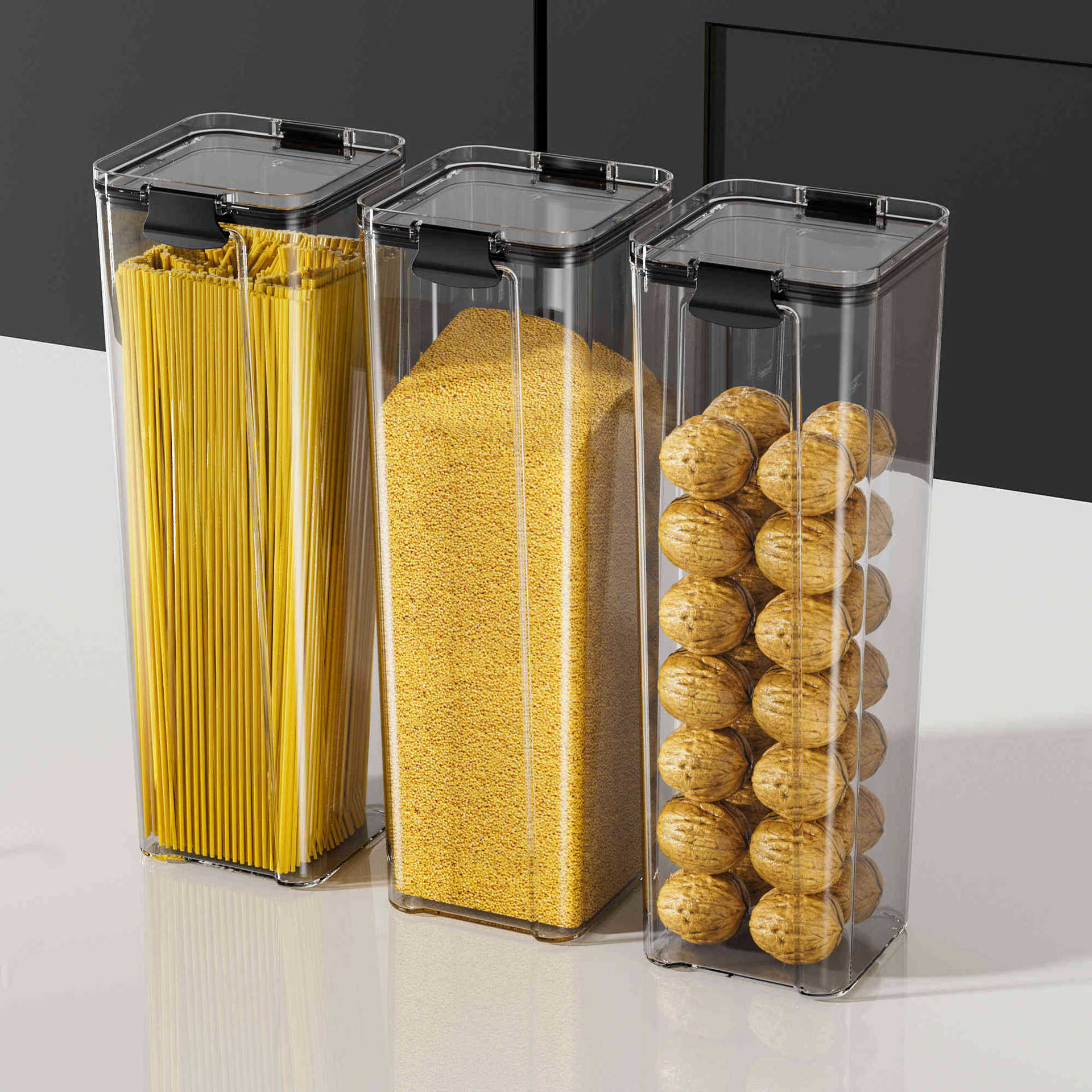 装面条的收纳盒食品级挂面桶面条罐放面条意面的收纳筒密封储物罐52431