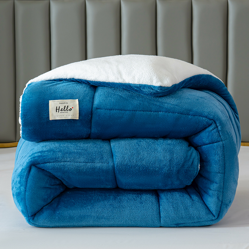 New cross-border e-commerce bestsellers for Spring/Summer 2025, new milk fleece and lamb fleece warm and thick winter quilt with milk Specification image