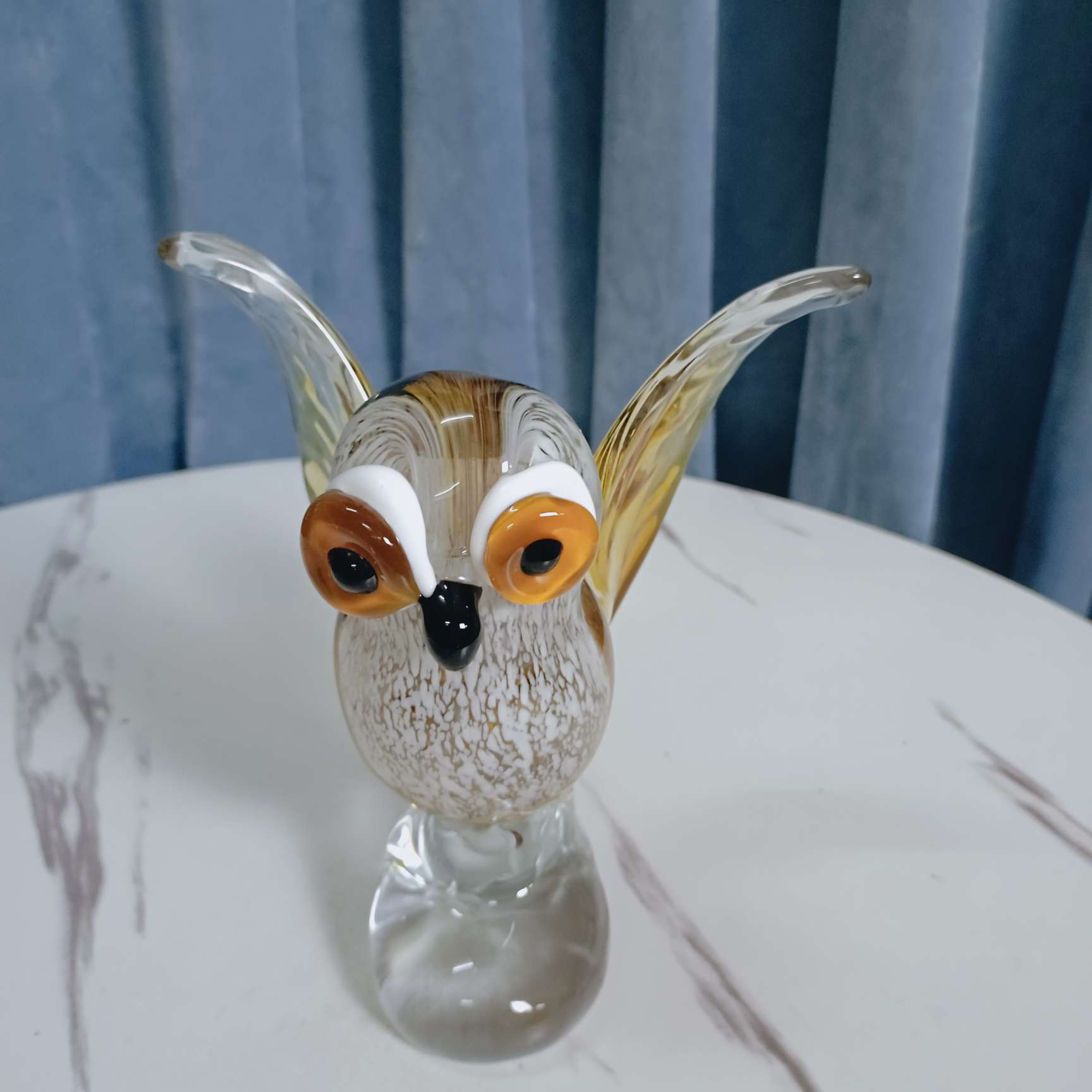 琉璃工艺品琉璃摆件家居装饰品琉璃创意礼品琉璃猫头鹰纯手工制作出口热销产品桌面装饰摆件乔迁礼品详情图6