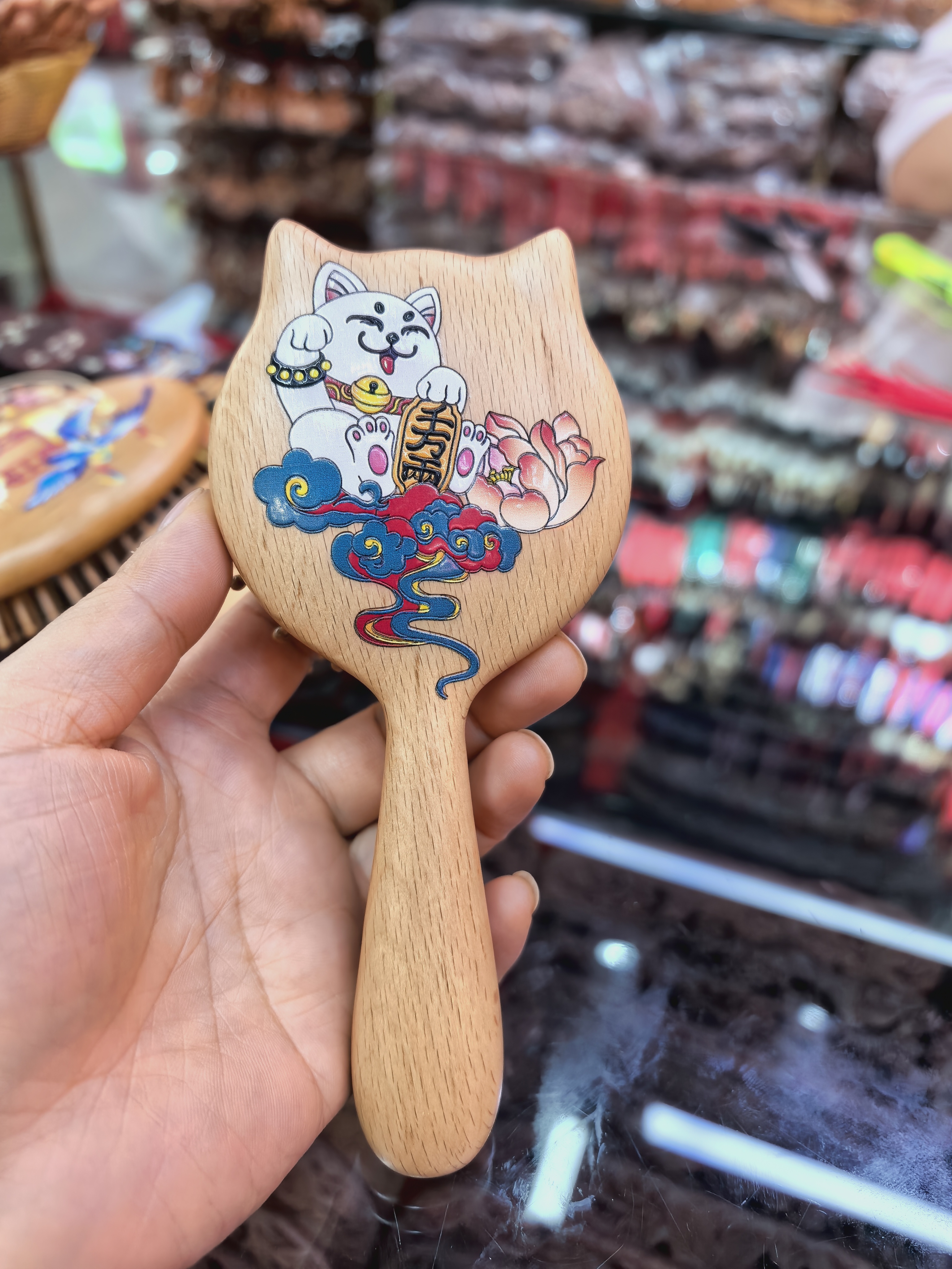 工艺品礼品手工艺品木质挂件手工雕刻创意小挂饰紫藤花香味装饰品彩绘汽垫梳