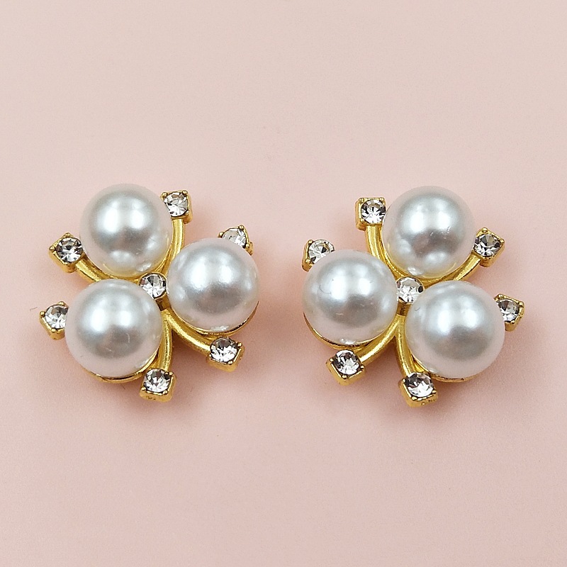 Alloy high-brightness pearl flower center hair accessories, DIY handcrafted clothing, accessories, flower plates, fasteners, headwear wholesale Item Picture