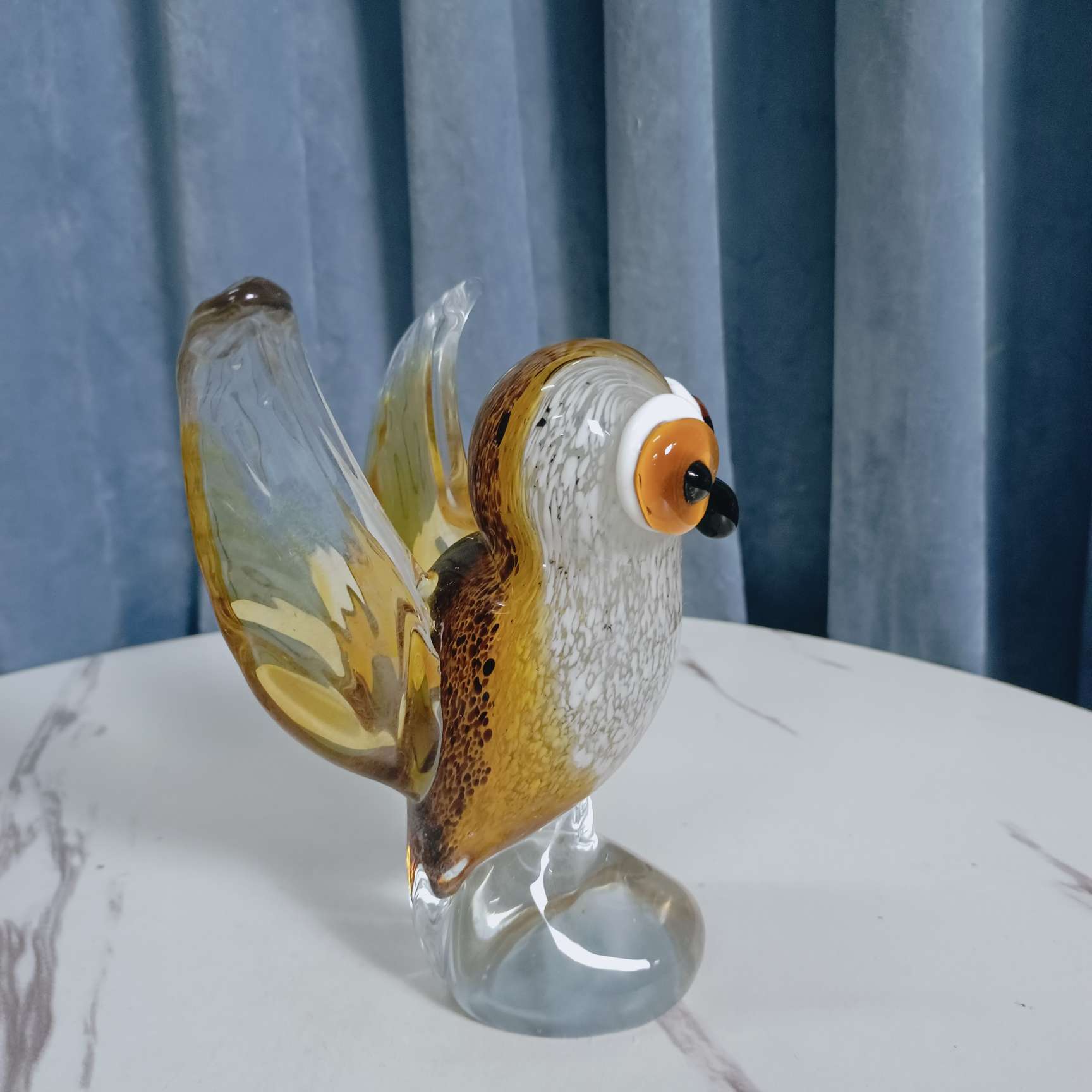 琉璃工艺品琉璃摆件家居装饰品琉璃创意礼品琉璃猫头鹰纯手工制作出口热销产品桌面装饰摆件乔迁礼品详情图3