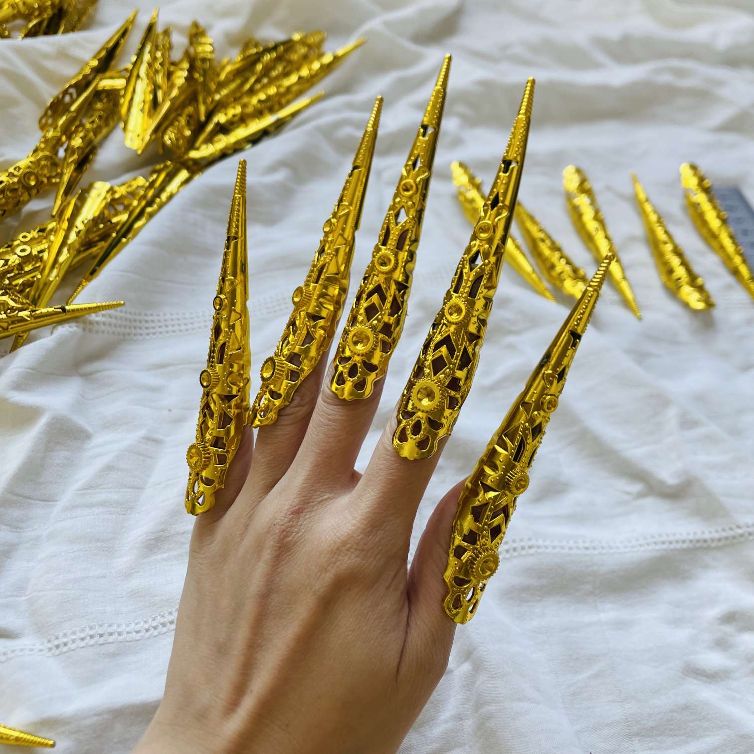 黄金甲美甲舞蹈表演出拍摄道具女孩玩具宫廷娘娘护指古风千手观音