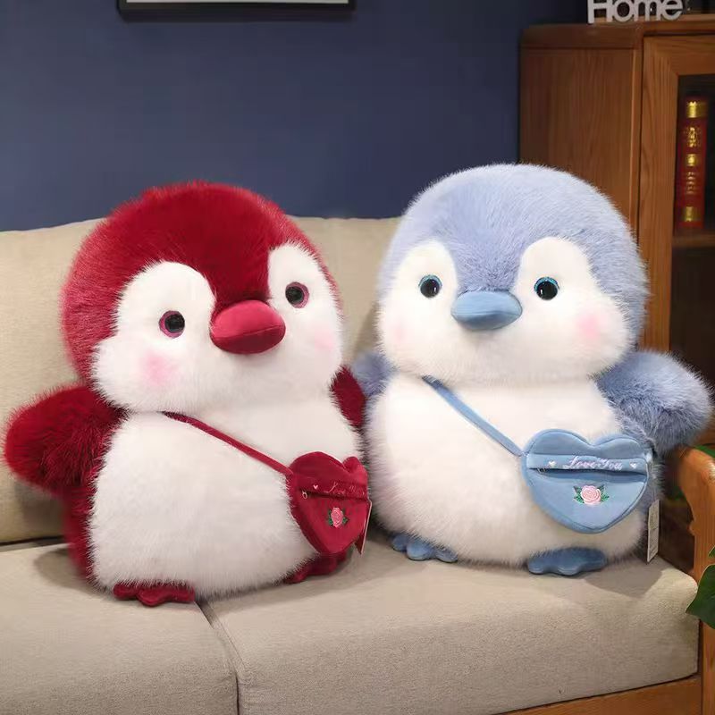 New 25CM shoulder bag penguin (golden mink fleece) 🐧 figurine