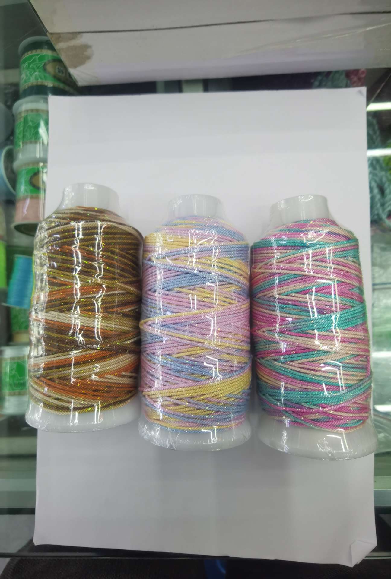 手搓棉线，段染，带金丝段染，DIY