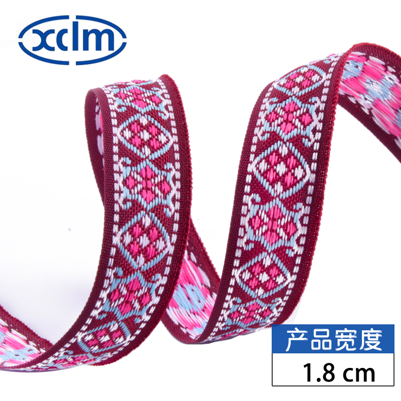 1.6cm ethnic webbing accessories, polyester decorative ribbon material, colored jacquard ribbons, clothing accessories, edge banding fabric strips pic 4