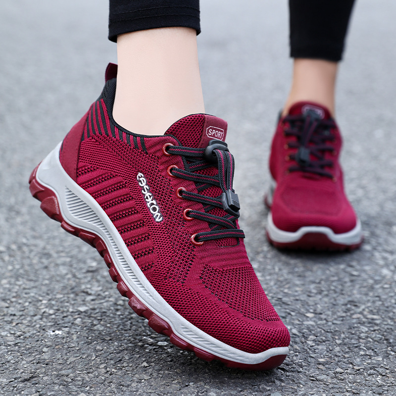 Women's walking shoes, soft-soled woven sports shoes, 2025 summer new style single shoes, comfortable Korean-style breathable casual net shoes details Picture