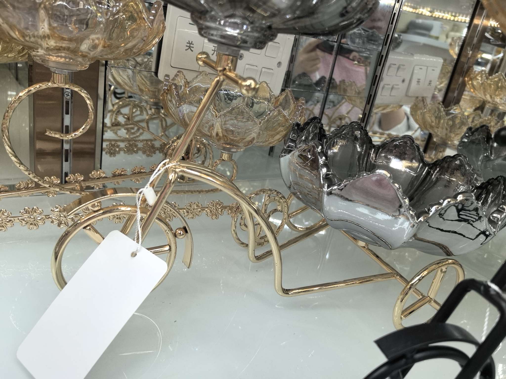 精美玻璃工艺品礼品 自行车架子果盘，可以放糖果，水果，好看实用高端，物美价廉详情图4