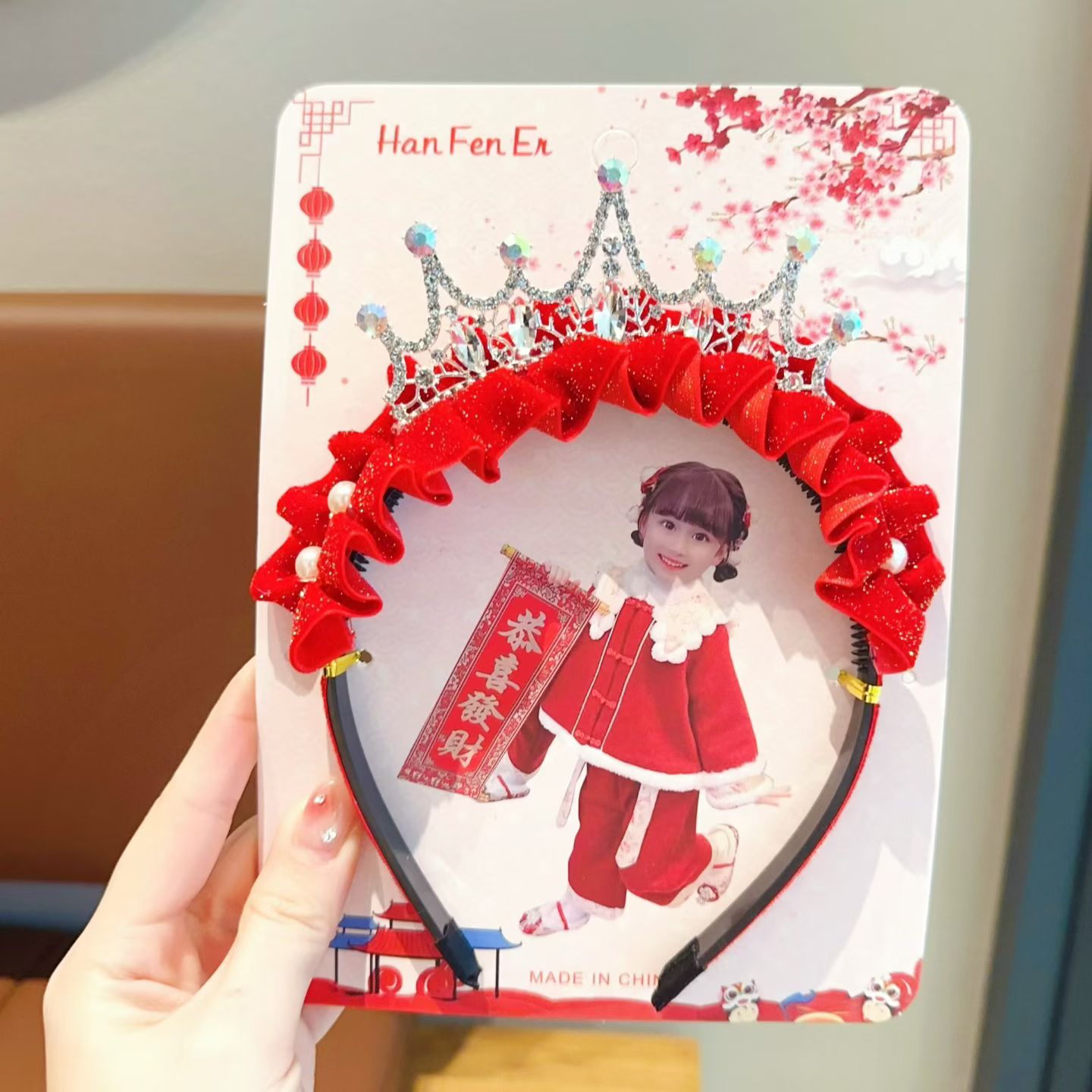 儿童可爱发饰头饰大红款儿童发饰儿童发饰一次性皮筋亚克力儿童发夹