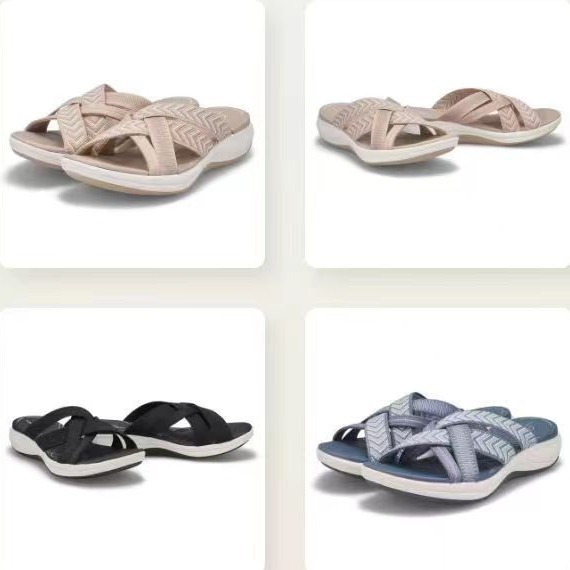 Amazon cross-border large-sized thick-soled wedge heel sandals for women 2023 Summer new flat color-blocked cross-strap sandals Specification drawing