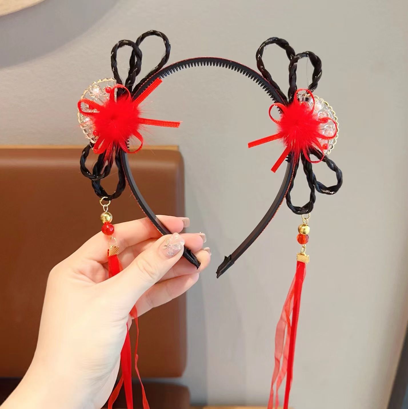 儿童饰品新年礼品亚克力儿童发夹头饰头饰儿童发夹一次性皮筋