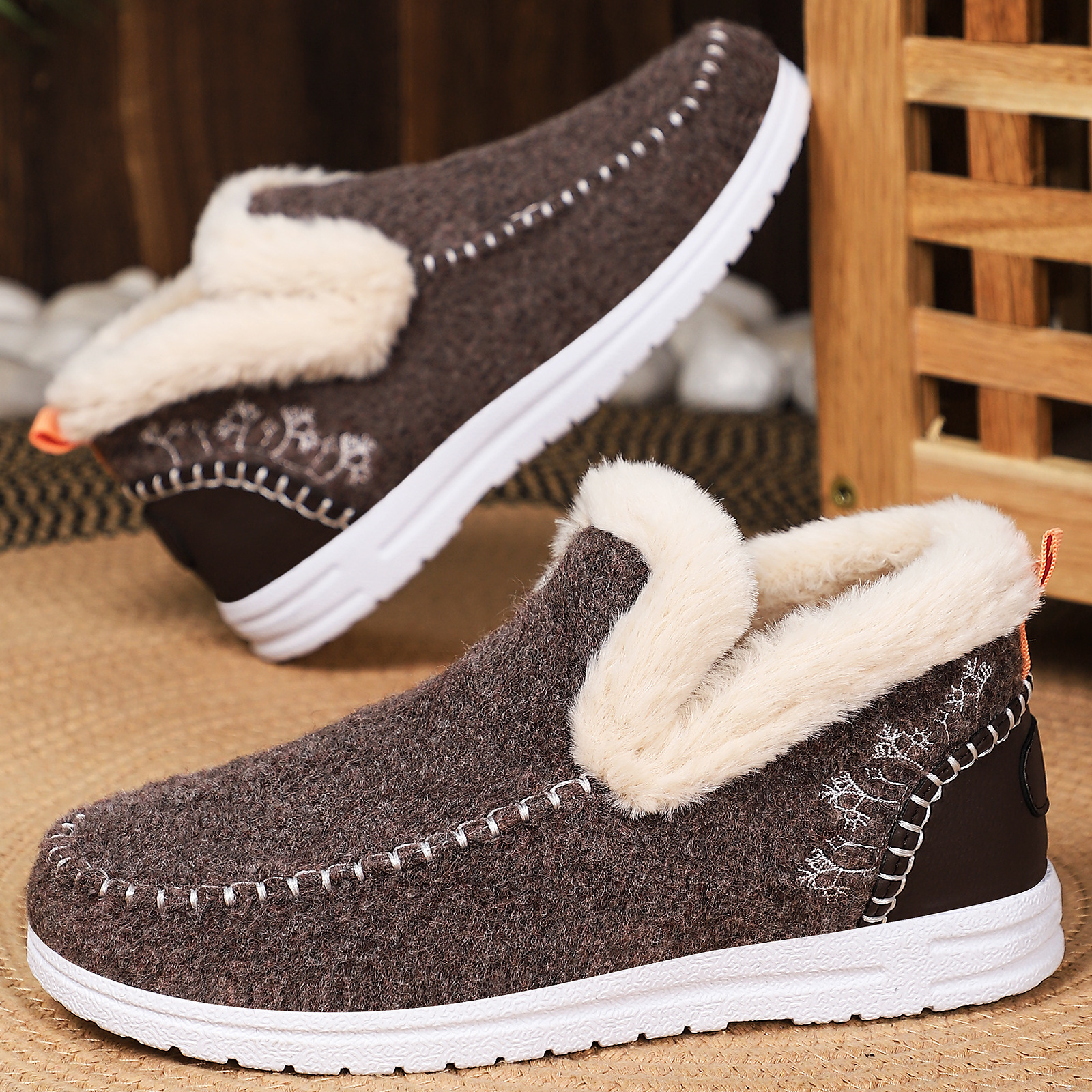 Winter new cross-border women's shoes, fleece and thickened snow boots, one-foot ankle boots, fashionable and warm cotton boots Specification drawing