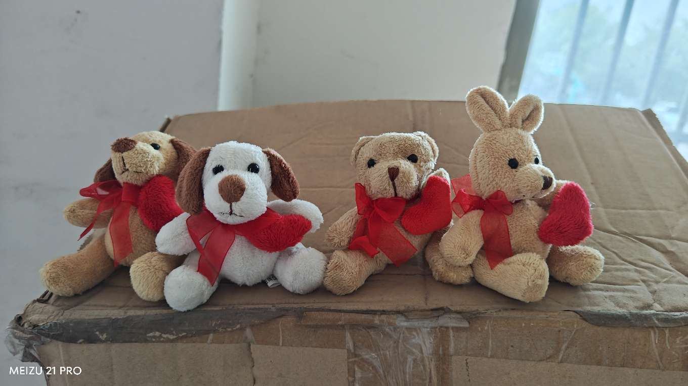 可爱萌领结小熊挂件毛绒玩具公仔小兔子包包挂饰钥匙扣布娃娃玩偶 