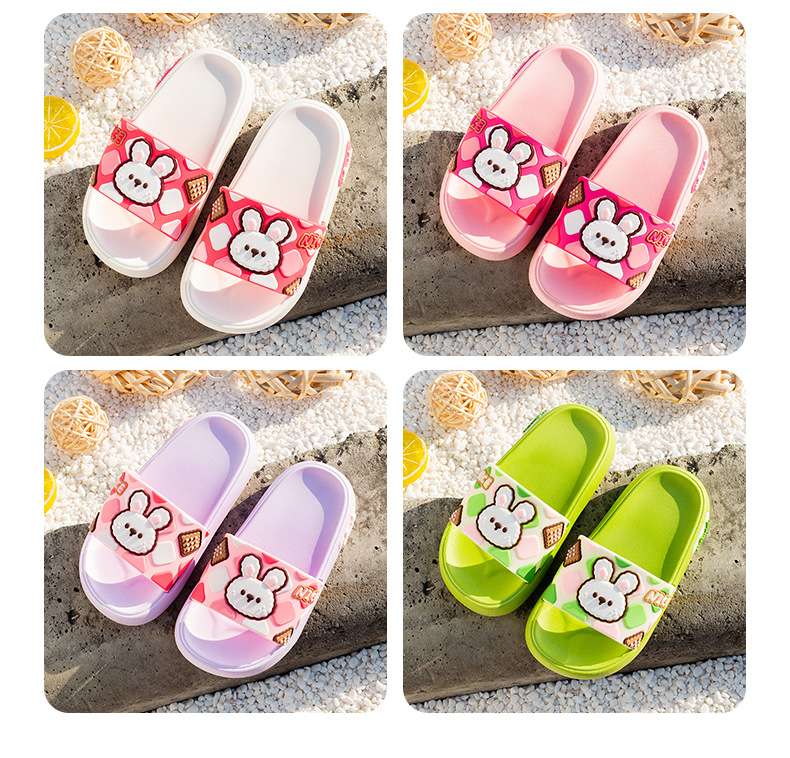 Little Rabbit children's shoes, baby cotton slippers, strawberry style children's slippers. Children's slippers are comfortable and warm, suitable for spring and summer detail image 2