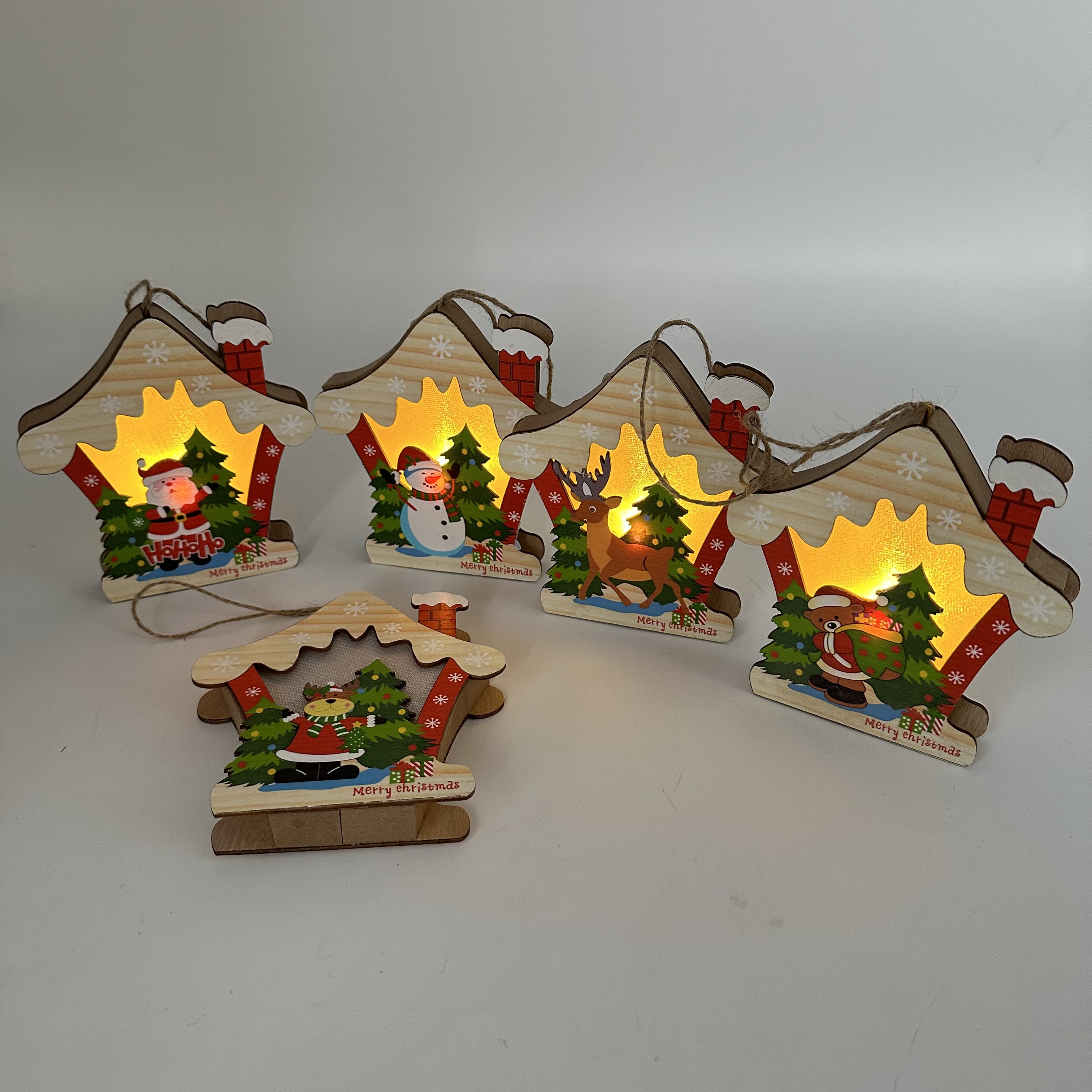 圣诞带灯装饰挂件摆件节日氛围浓郁圣诞老人圣诞雪人