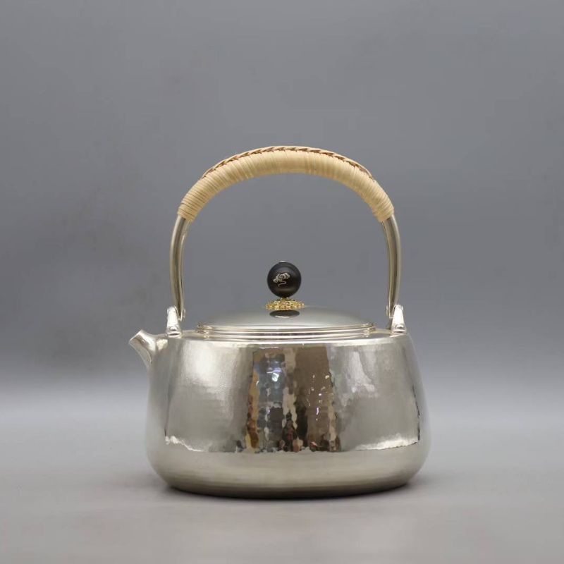 提梁壶纯银茶壶烧水壶大容量户外家用泡茶壶便携煮茶器轻奢复古