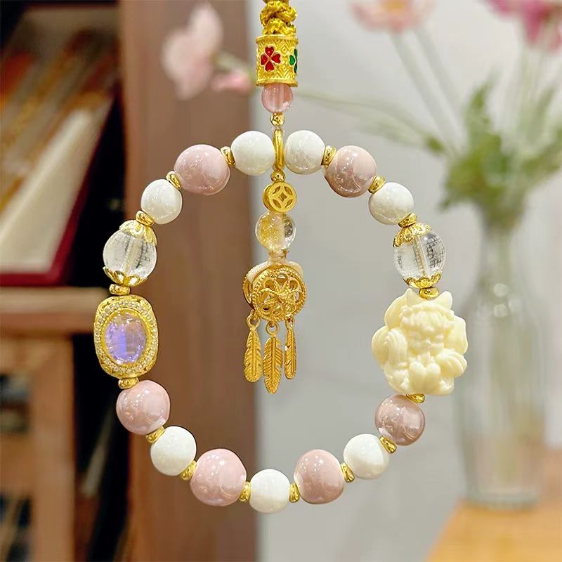 粉瓷香灰瓷九尾狐汽车后视镜挂件厂家批发