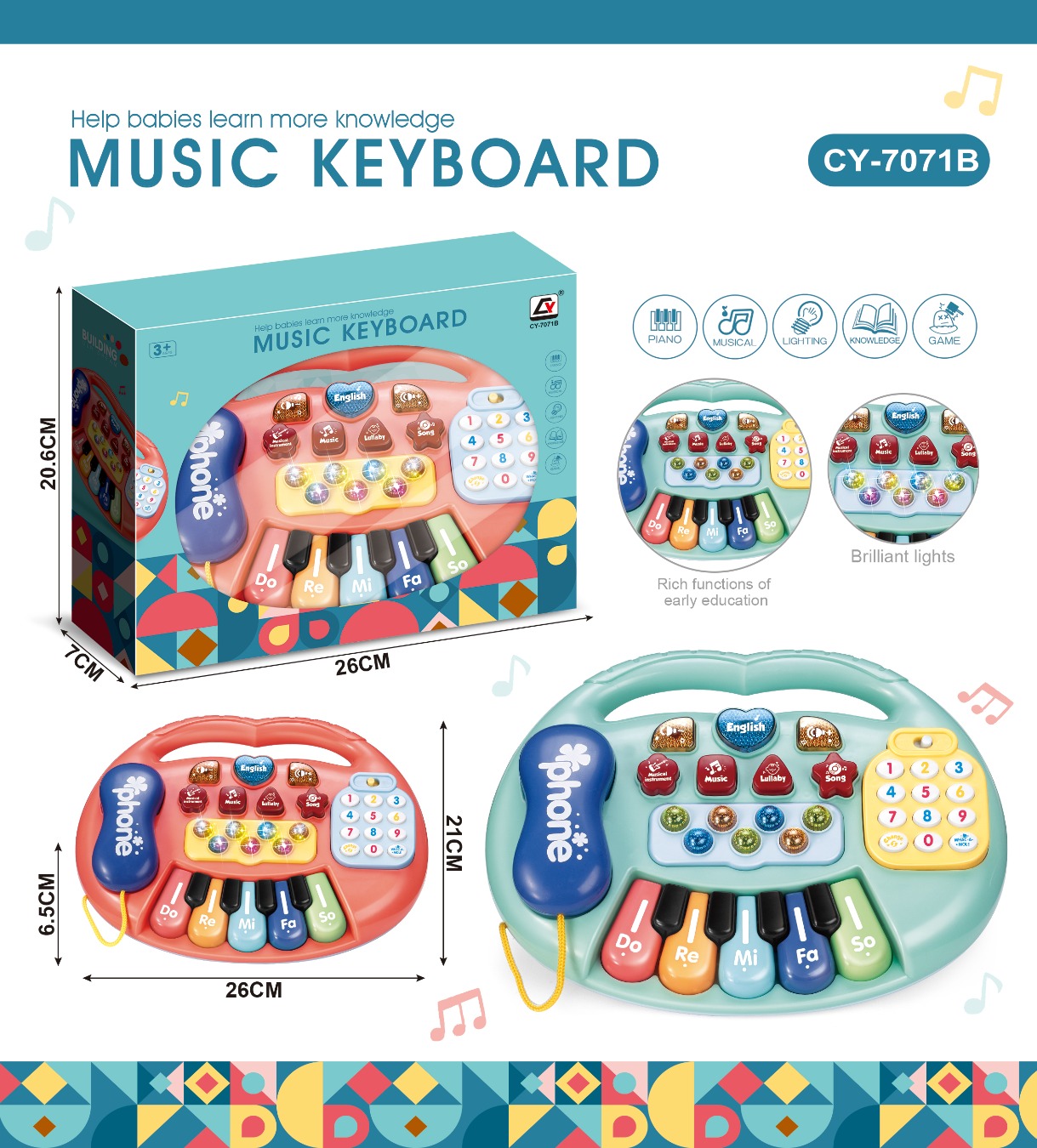 TK53245 Smart Electronic Keyboard in 2 colors Item Picture