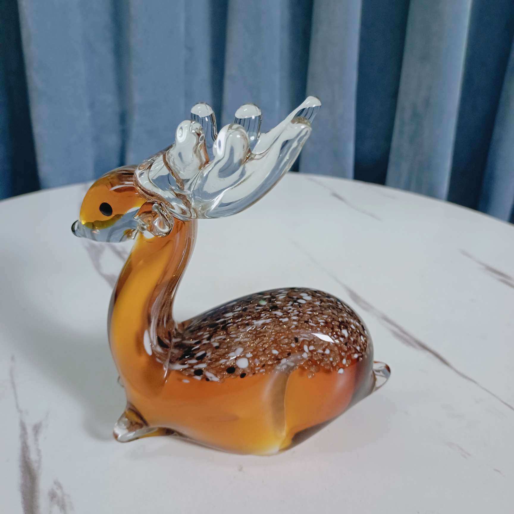 琉璃工艺品琉璃摆件家居装饰品琉璃创意礼品琉璃鹿纯手工制作出口热销产品桌面装饰摆件乔迁礼品