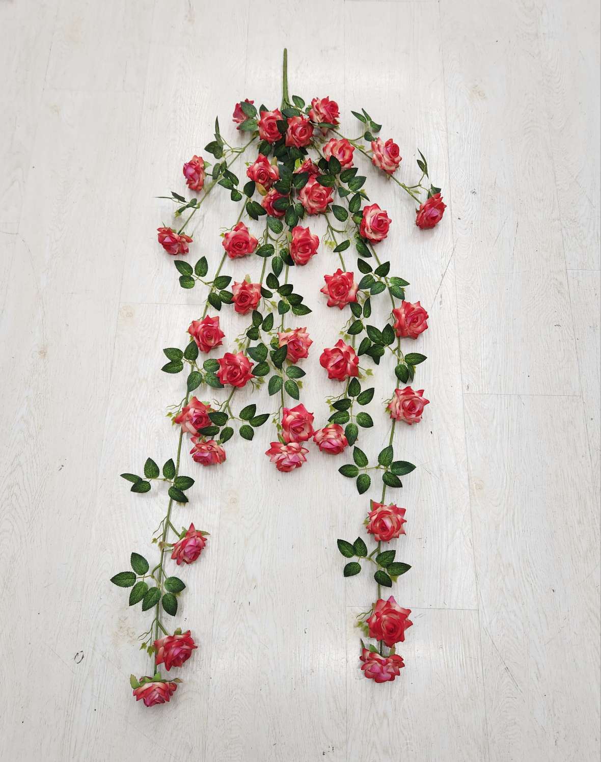 7叉绒布玫瑰壁挂办公仿真园艺玫瑰花杆火把狂欢夜导具电镀钩织花束装饰品详情图11