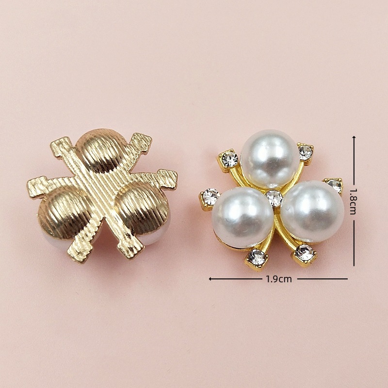 Alloy high-brightness pearl flower center hair accessories, DIY handcrafted clothing, accessories, flower plates, fasteners, headwear wholesale detail image 2